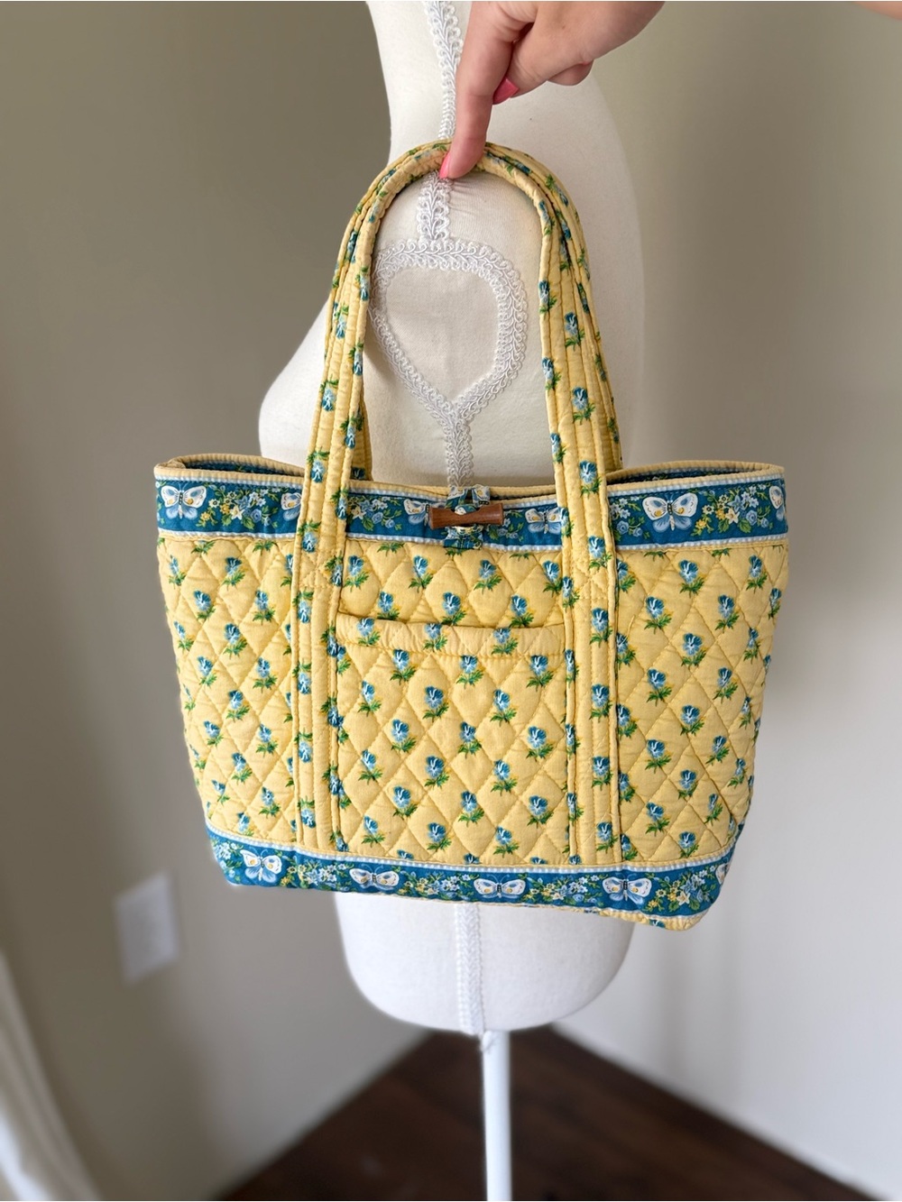 Vintage Vera Bradley Katherine Original Villager Tote Quilted Cotton Retired - Picture 2 of 8